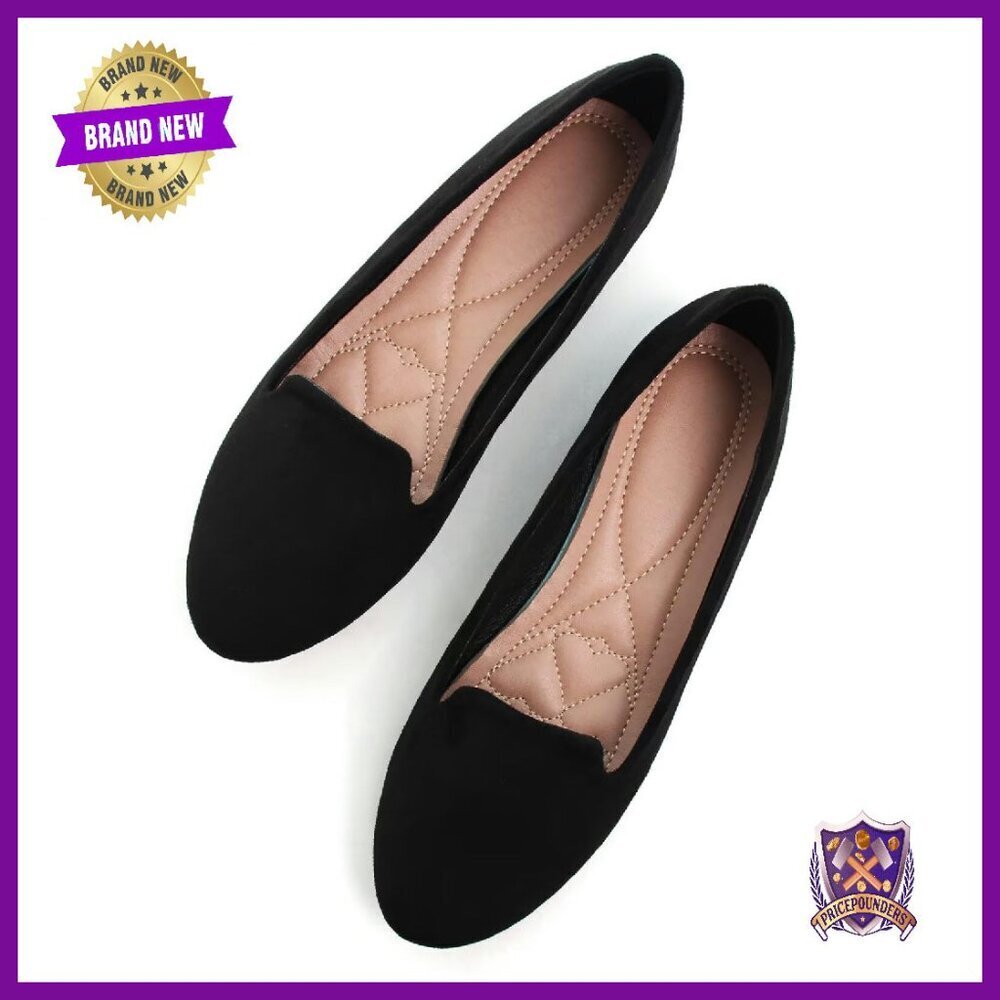Women's Vegan Ballet Flats Slip-On Loafers Comfortable Non-Slip Sole